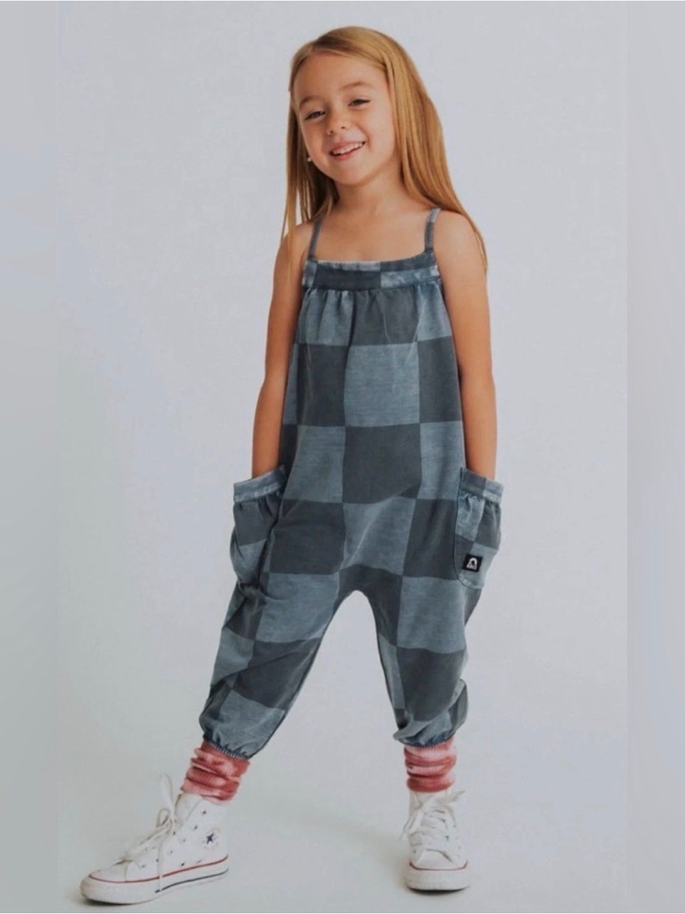 NWT Blue Denim Check Toddler Girls Jumper 3/4Y blue checkered Sold out online
